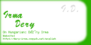 irma dery business card